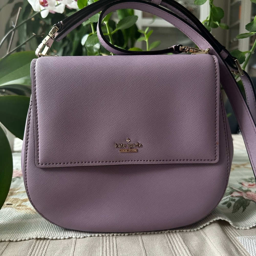 kate spade  New York Lavender Crossbody Saddle Bag